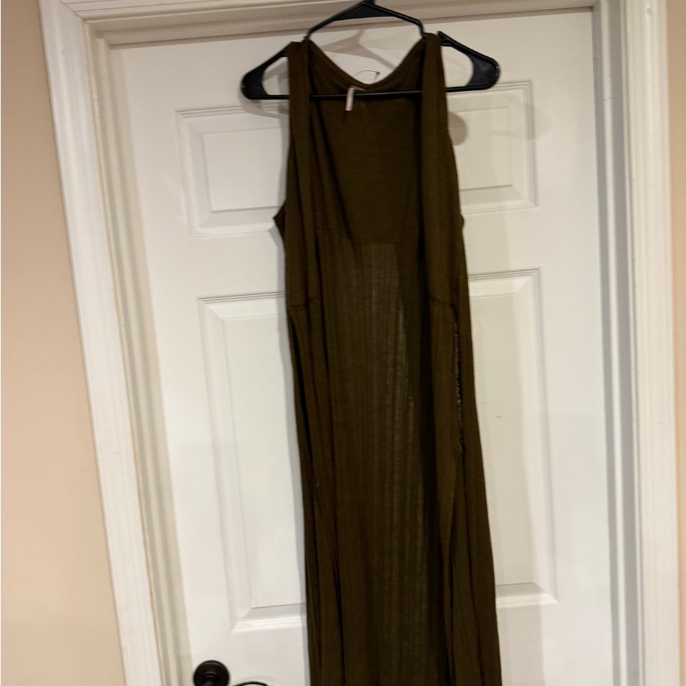 Free People Olive Green Sleeveless Maxi Dress
